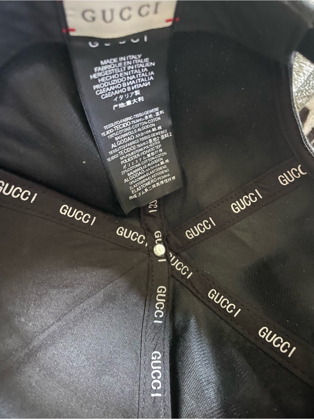 Gucci Black baseball hat cap with Embossed Logo - Picture 3 of 4